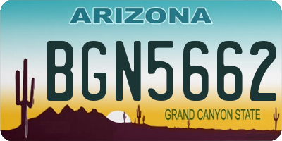 AZ license plate BGN5662