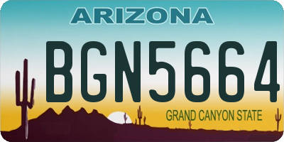 AZ license plate BGN5664