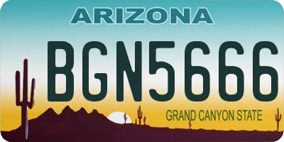 AZ license plate BGN5666