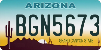 AZ license plate BGN5673