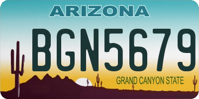 AZ license plate BGN5679