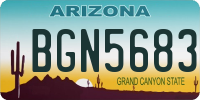 AZ license plate BGN5683