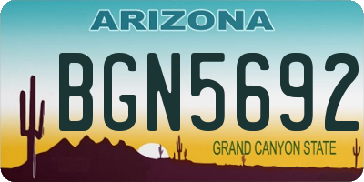 AZ license plate BGN5692