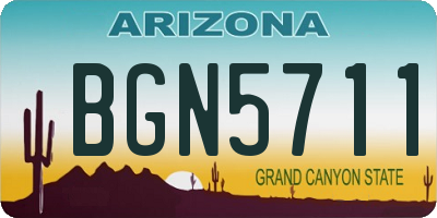 AZ license plate BGN5711
