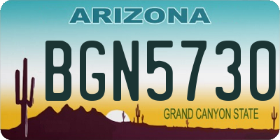 AZ license plate BGN5730
