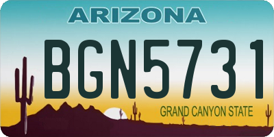AZ license plate BGN5731