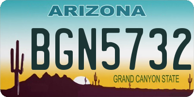AZ license plate BGN5732