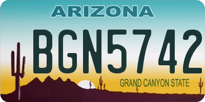 AZ license plate BGN5742