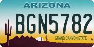 AZ license plate BGN5782