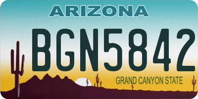 AZ license plate BGN5842