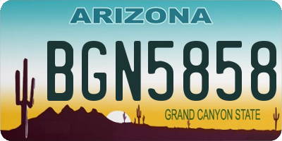 AZ license plate BGN5858