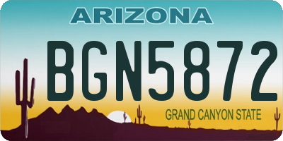 AZ license plate BGN5872