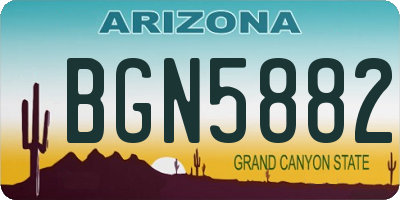 AZ license plate BGN5882