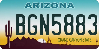 AZ license plate BGN5883
