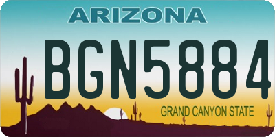 AZ license plate BGN5884