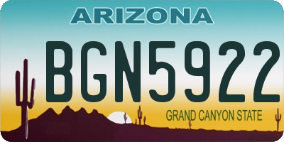 AZ license plate BGN5922