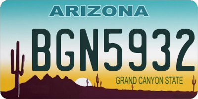 AZ license plate BGN5932