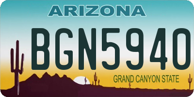 AZ license plate BGN5940