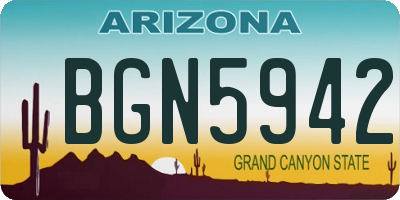 AZ license plate BGN5942