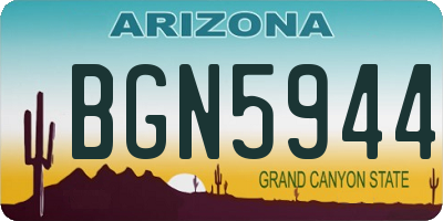 AZ license plate BGN5944
