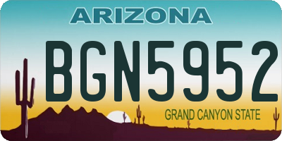 AZ license plate BGN5952