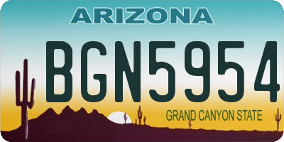 AZ license plate BGN5954