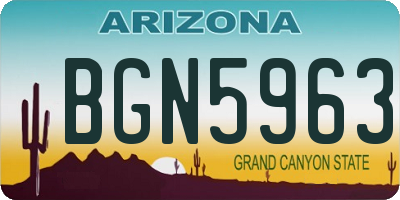AZ license plate BGN5963
