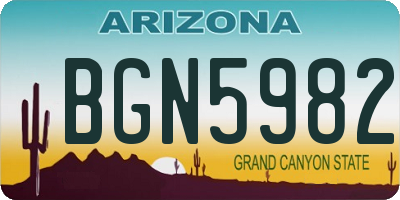 AZ license plate BGN5982