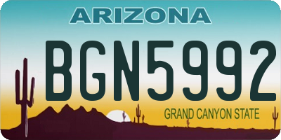 AZ license plate BGN5992