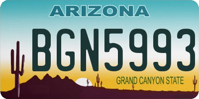 AZ license plate BGN5993