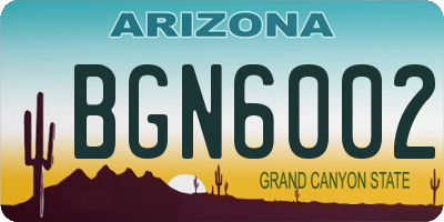AZ license plate BGN6002