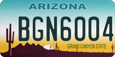 AZ license plate BGN6004