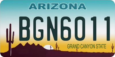 AZ license plate BGN6011