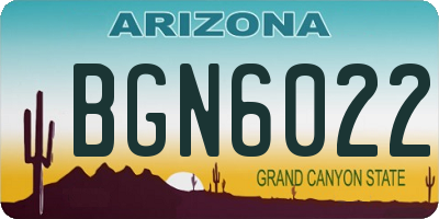 AZ license plate BGN6022