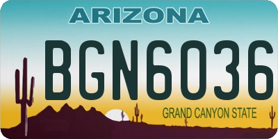 AZ license plate BGN6036