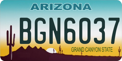 AZ license plate BGN6037
