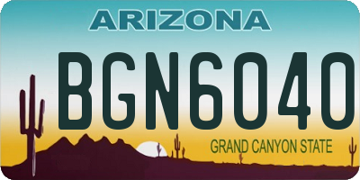 AZ license plate BGN6040