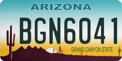 AZ license plate BGN6041