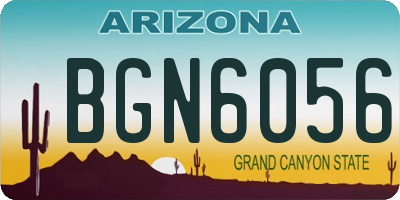 AZ license plate BGN6056