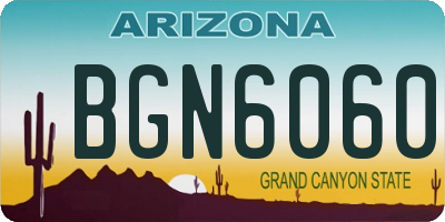 AZ license plate BGN6060
