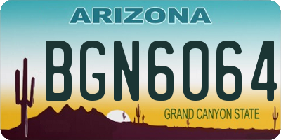 AZ license plate BGN6064