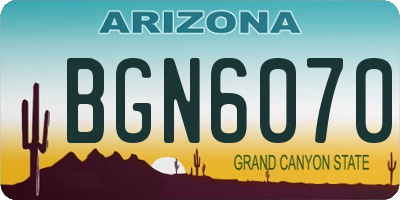 AZ license plate BGN6070