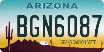 AZ license plate BGN6087