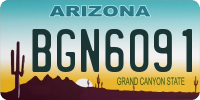 AZ license plate BGN6091