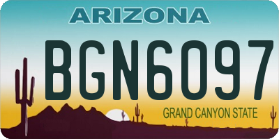 AZ license plate BGN6097