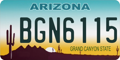 AZ license plate BGN6115