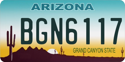 AZ license plate BGN6117