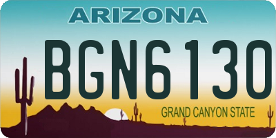 AZ license plate BGN6130