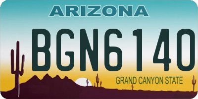 AZ license plate BGN6140