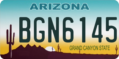 AZ license plate BGN6145
